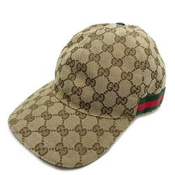 Gucci Cap Size M 58cm Women's and Men's 200035 GG Canvas Beige