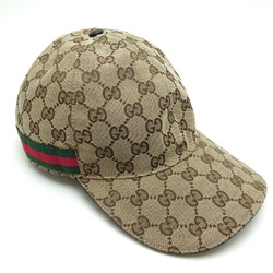 Gucci Cap Size M 58cm Women's and Men's 200035 GG Canvas Beige