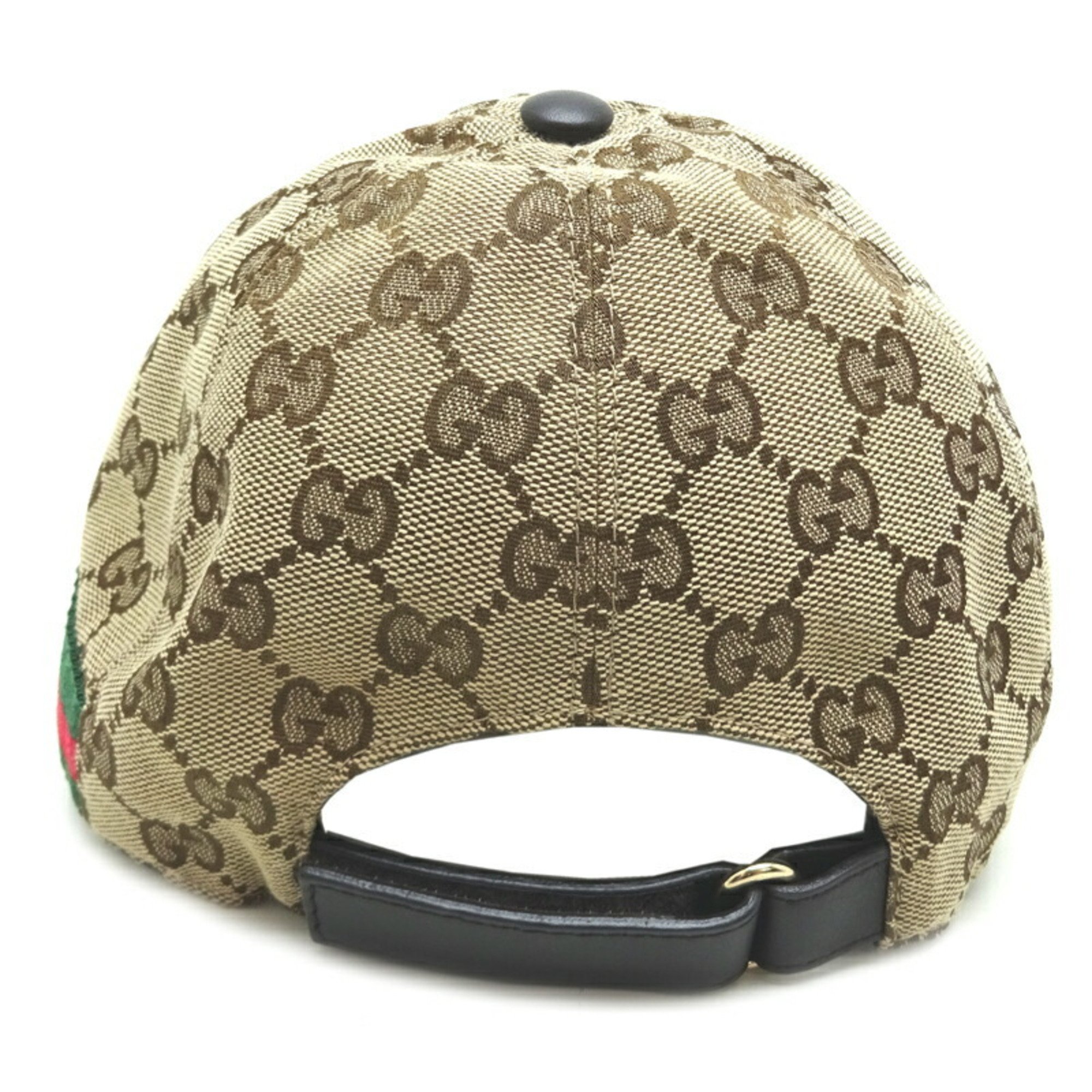 Gucci Cap Size M 58cm Women's and Men's 200035 GG Canvas Beige