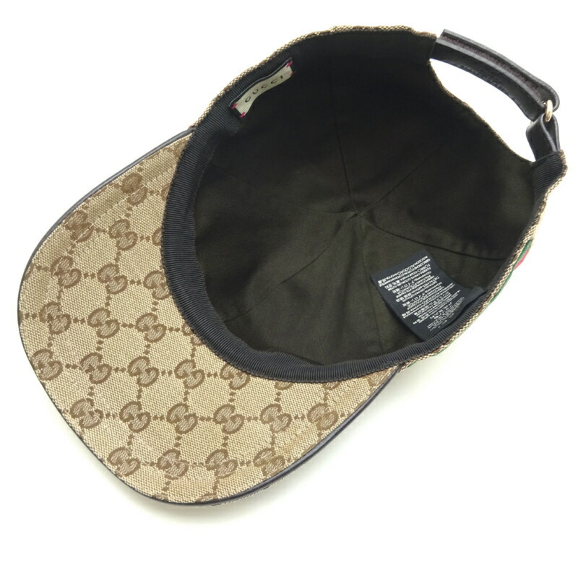 Gucci Cap Size M 58cm Women's and Men's 200035 GG Canvas Beige