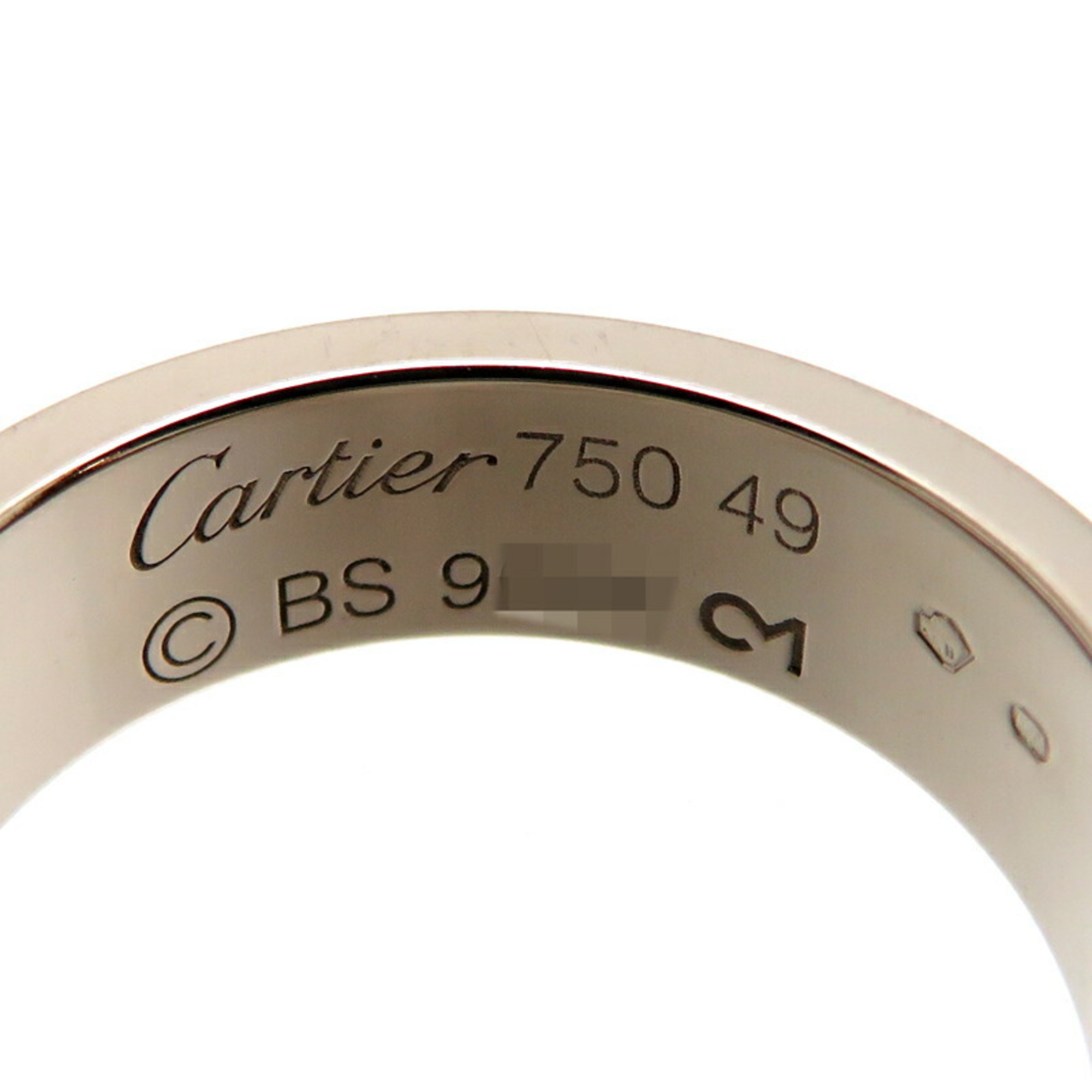 Cartier #49 Love Ladies Ring B4084749 750 White Gold Size 9