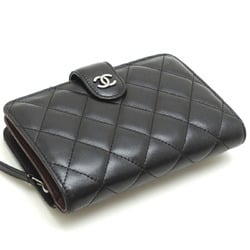 Chanel Matelasse Women's Bi-fold Wallet 8667 Lambskin Black