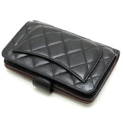 Chanel Matelasse Women's Bi-fold Wallet 8667 Lambskin Black