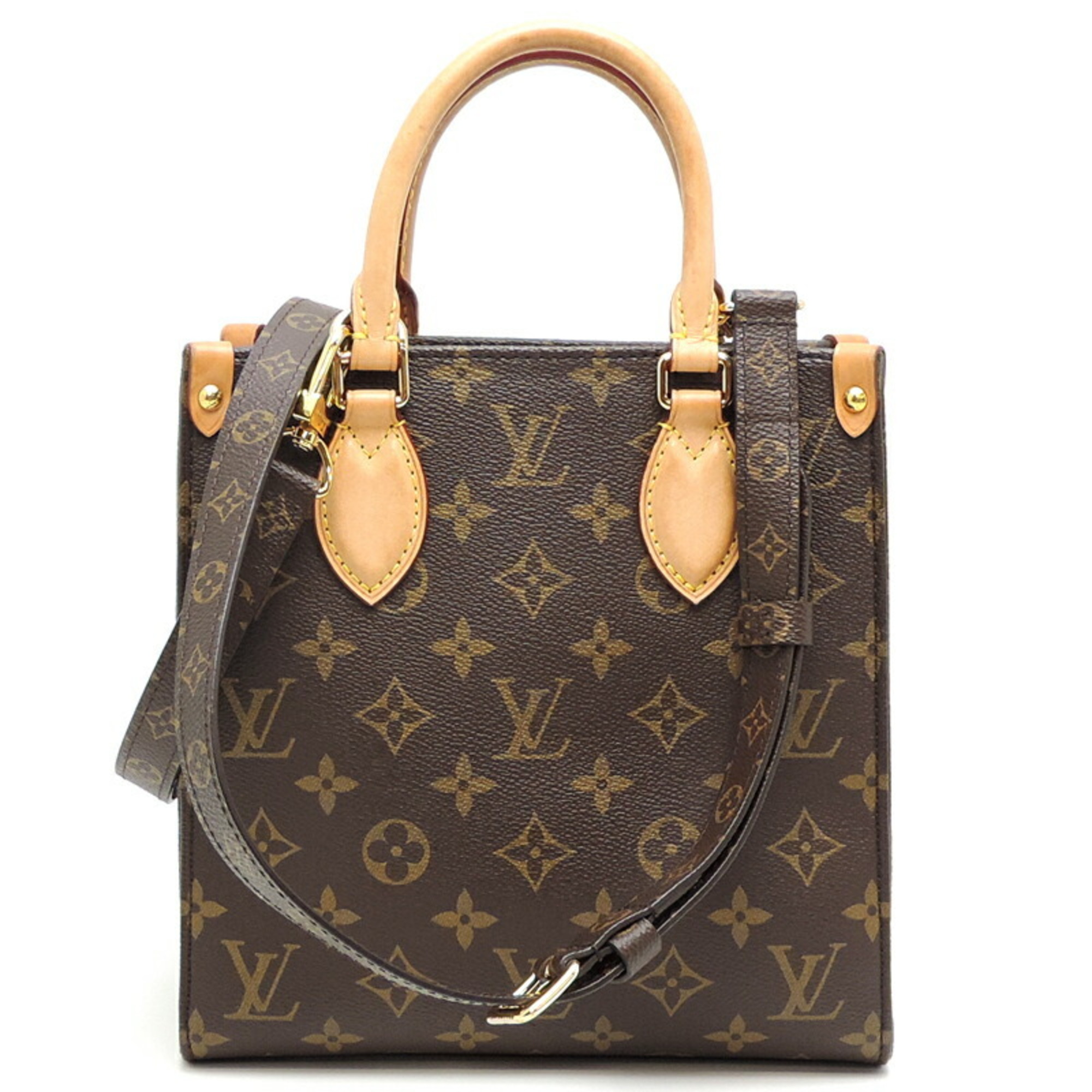 Louis Vuitton Sac Plat BB Women's and Men's Handbag M46265 Monogram Brown