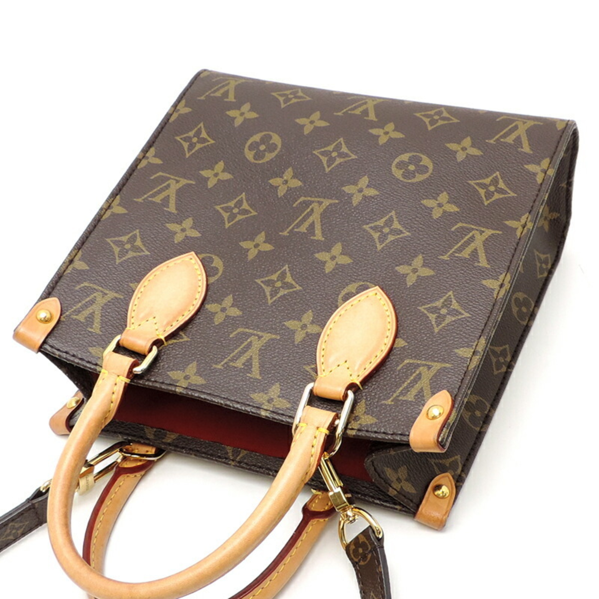 Louis Vuitton Sac Plat BB Women's and Men's Handbag M46265 Monogram Brown