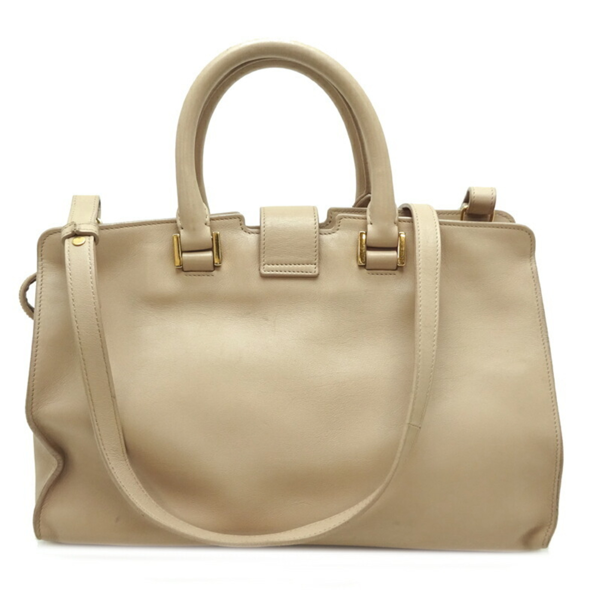 Saint Laurent Paris Baby Cabas Bag Women's Shoulder 424868 Leather Beige