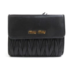 Miu MIUMIU Bi-fold Wallet Leather Black Women's 5ML002 H30577K