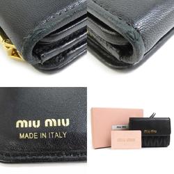 Miu MIUMIU Bi-fold Wallet Leather Black Women's 5ML002 H30577K