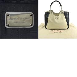 Salvatore Ferragamo handbag Gancini leather black x ivory ladies h30561a