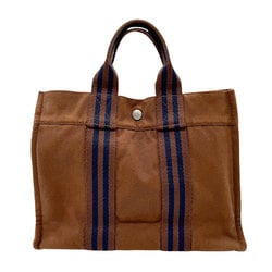 Hermes HERMES handbag tote bag Foultou cotton brown men's women's n0443