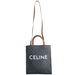 CELINE Handbag Shoulder Bag Triomphe Vertical Cabas Leather Brown Gold Women's s0355g