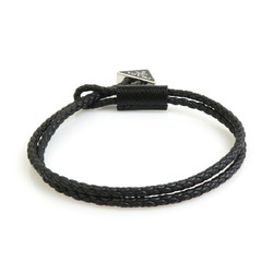 PRADA bracelet leather metal black men women h30578k