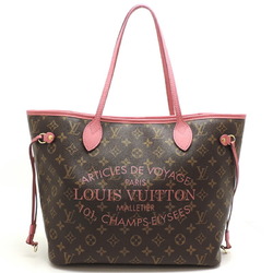 Louis Vuitton Ikat Flower Neverfull MM Women's Tote Bag M40939 Monogram Rose Velours (Pink)