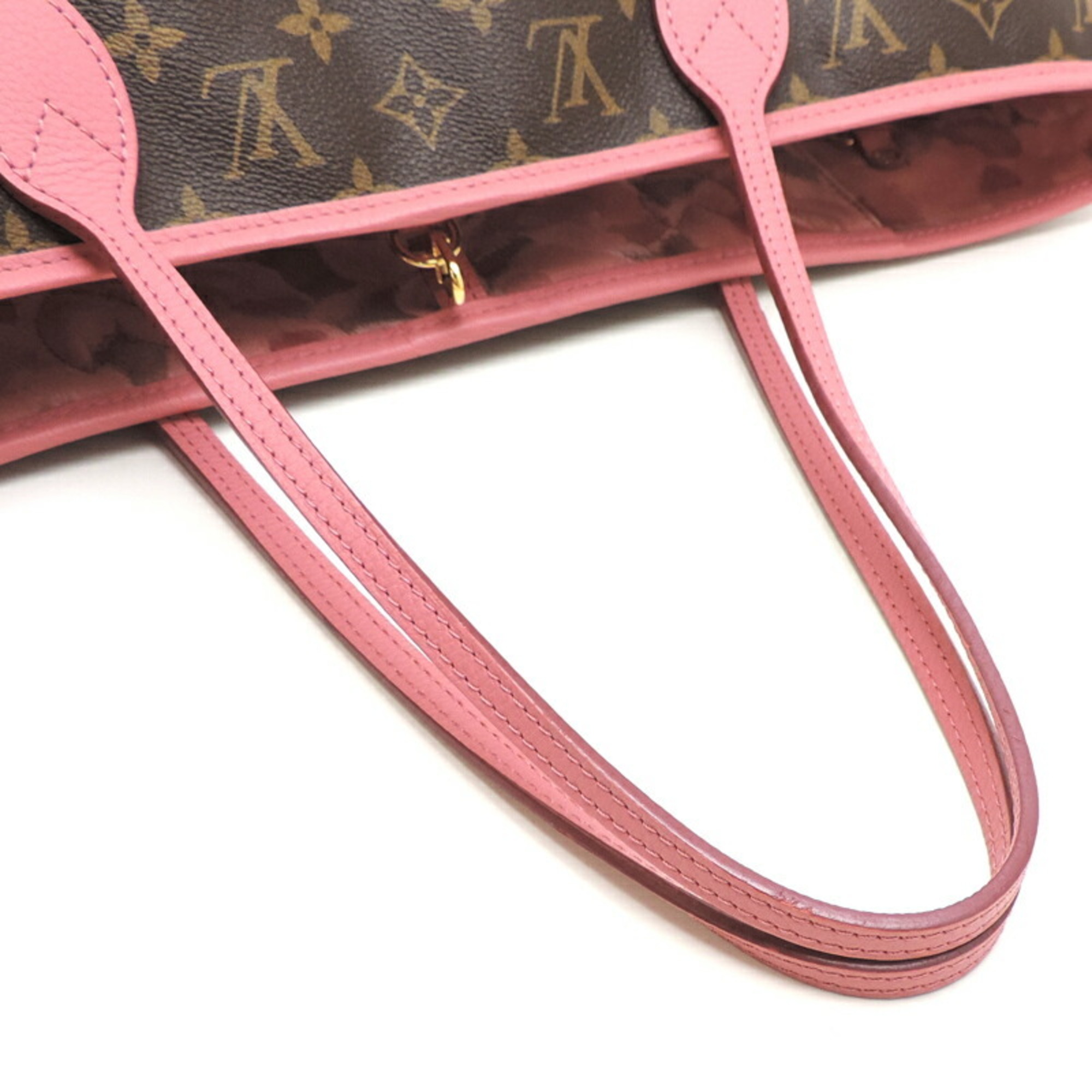 Louis Vuitton Ikat Flower Neverfull MM Women's Tote Bag M40939 Monogram Rose Velours (Pink)