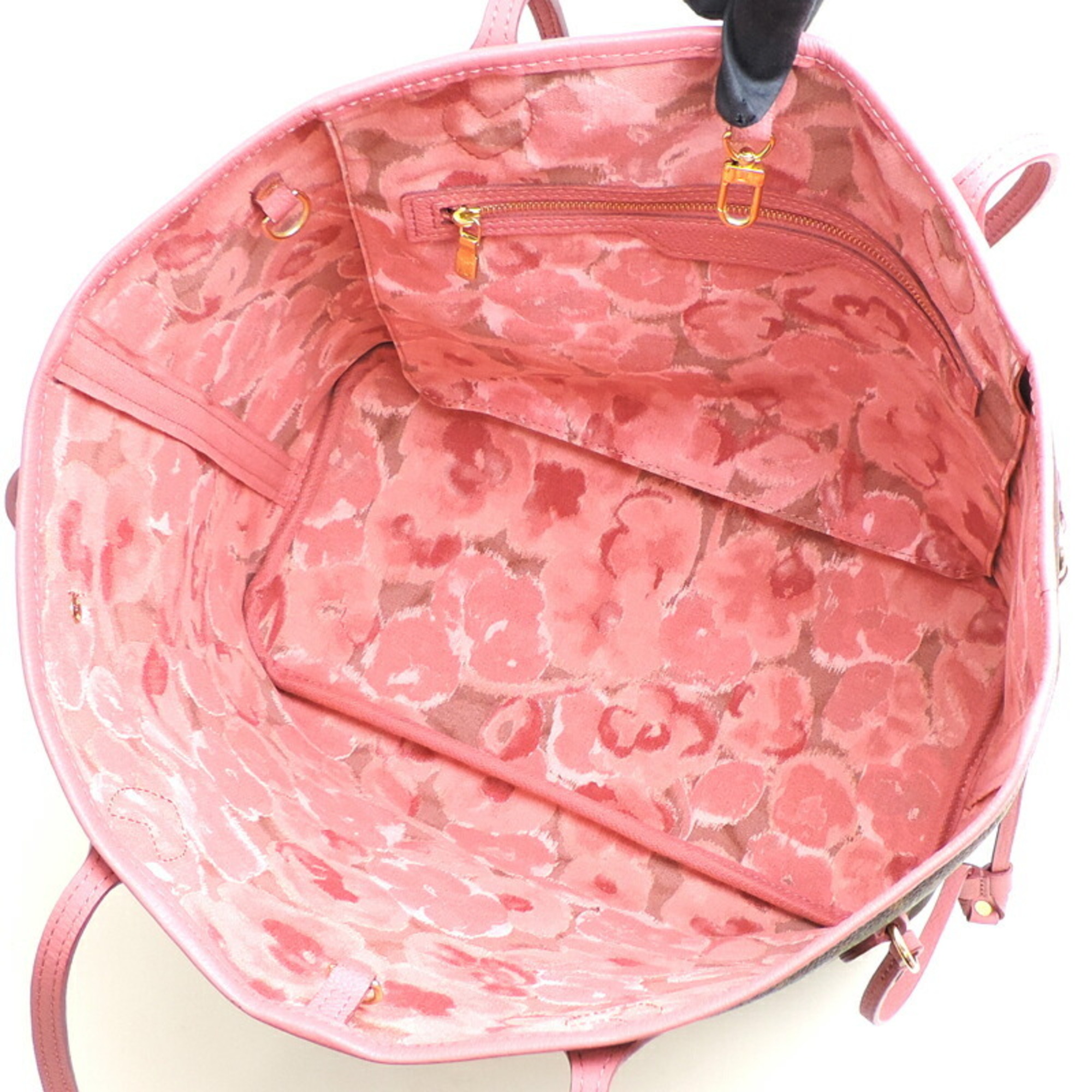 Louis Vuitton Ikat Flower Neverfull MM Women's Tote Bag M40939 Monogram Rose Velours (Pink)