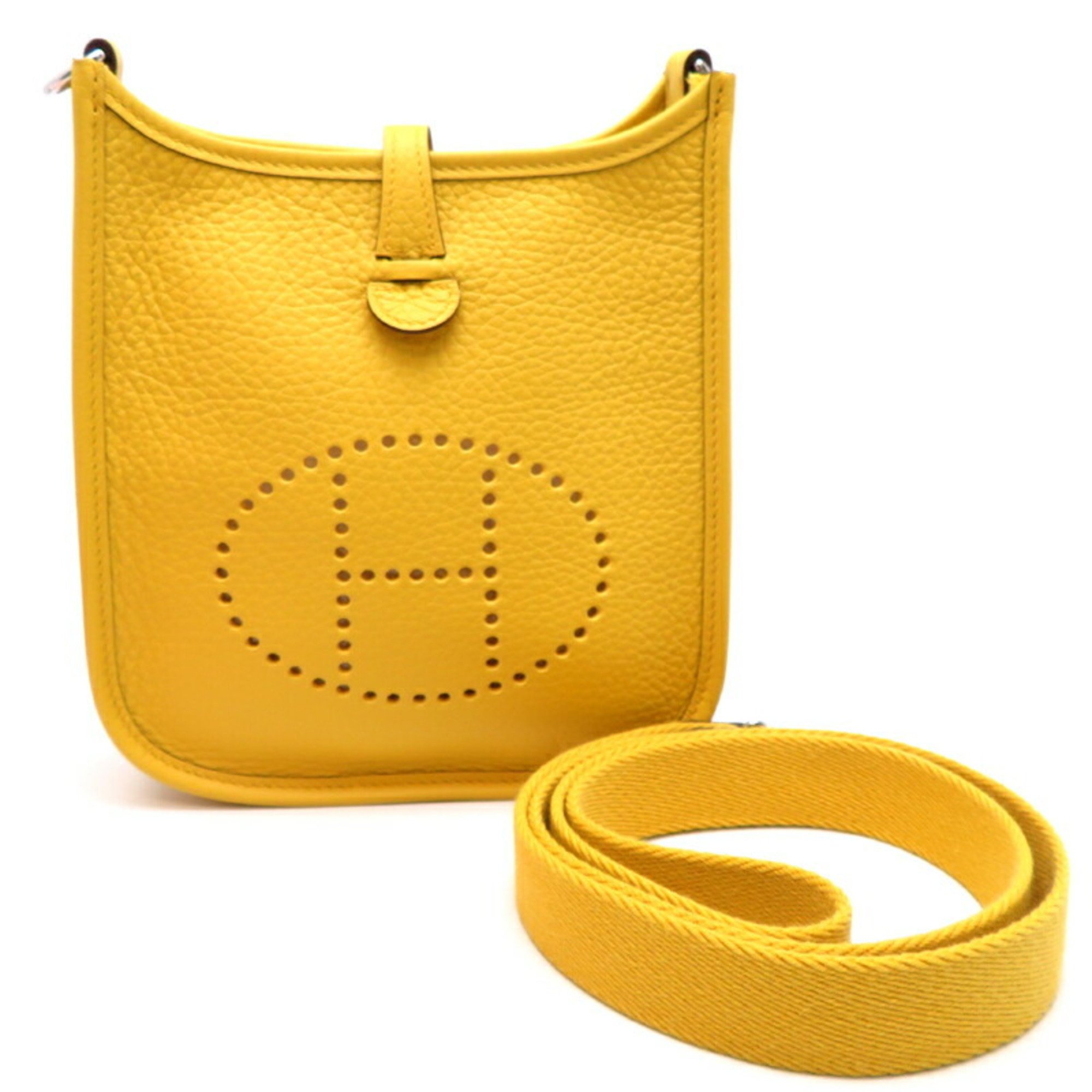 Hermes W stamp 2024 Evelyn TPM Amazon Women's Shoulder Bag Taurillon Clemence Saint Yellow