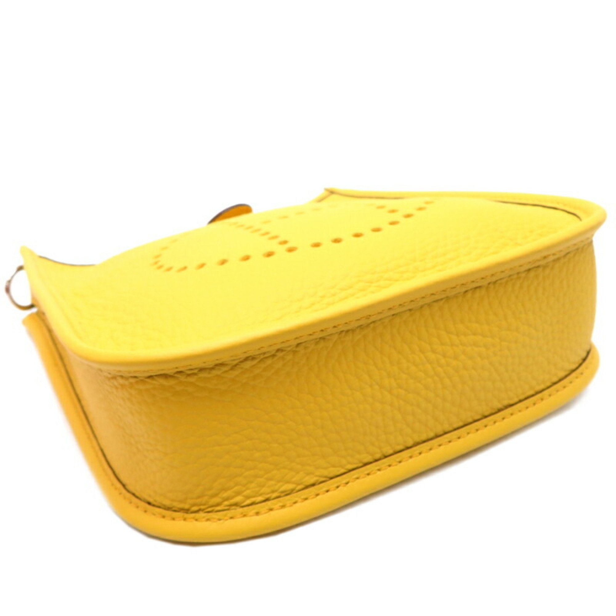 Hermes W stamp 2024 Evelyn TPM Amazon Women's Shoulder Bag Taurillon Clemence Saint Yellow