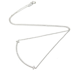 Tiffany 0.10ct Diamond T Smile Small Ladies Necklace 750 White Gold