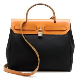 Hermes Airbag PM □D stamped 2000 Men's and women's handbag Leather Black