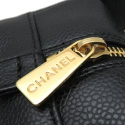 Chanel Seal Matelasse Petit Timeless Chain Women's Tote Bag A18004 Caviar Skin Black