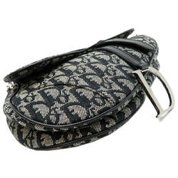 Christian Dior Saddle Bag Trotter Women's Handbag Jacquard Navy