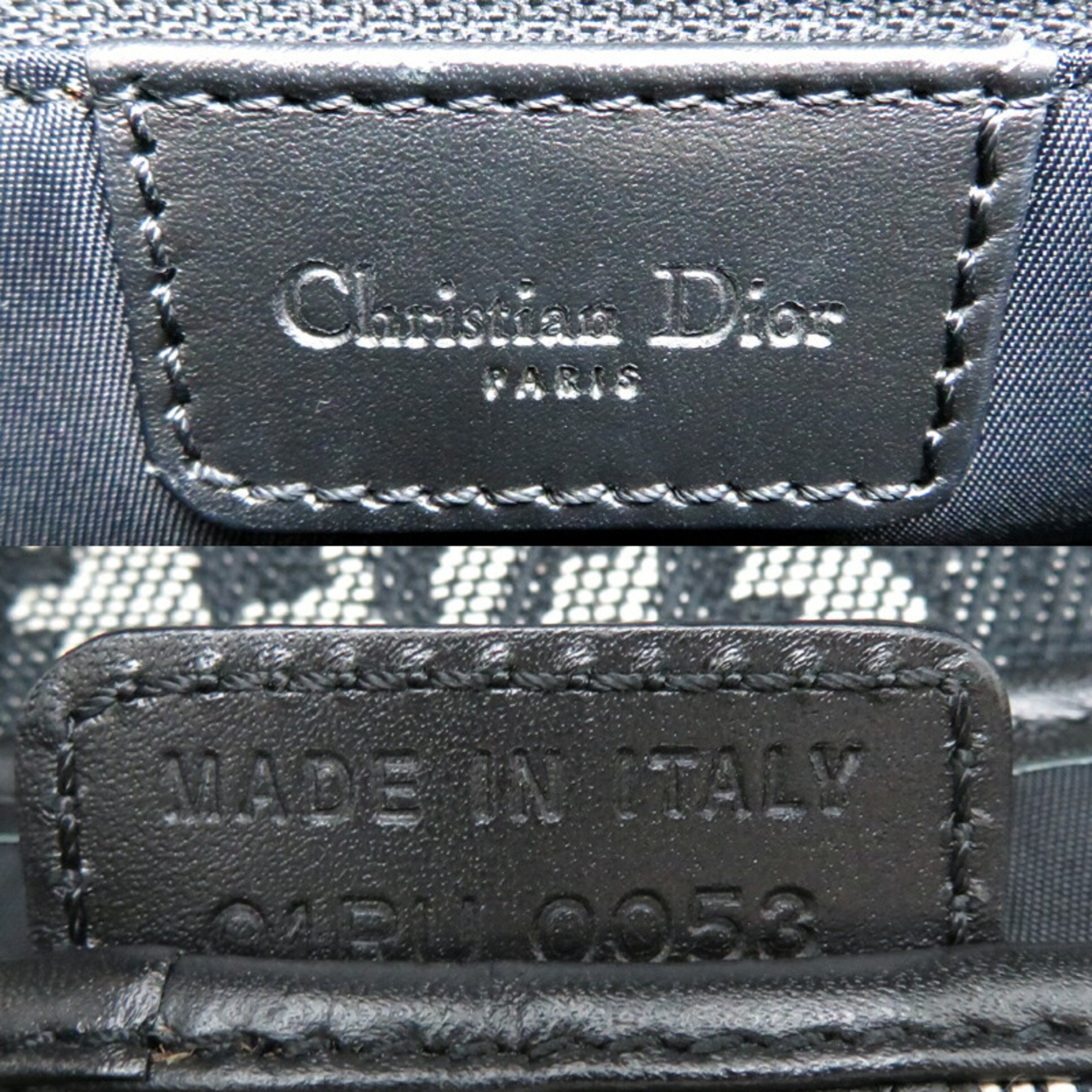 Christian Dior Saddle Bag Trotter Women's Handbag Jacquard Navy