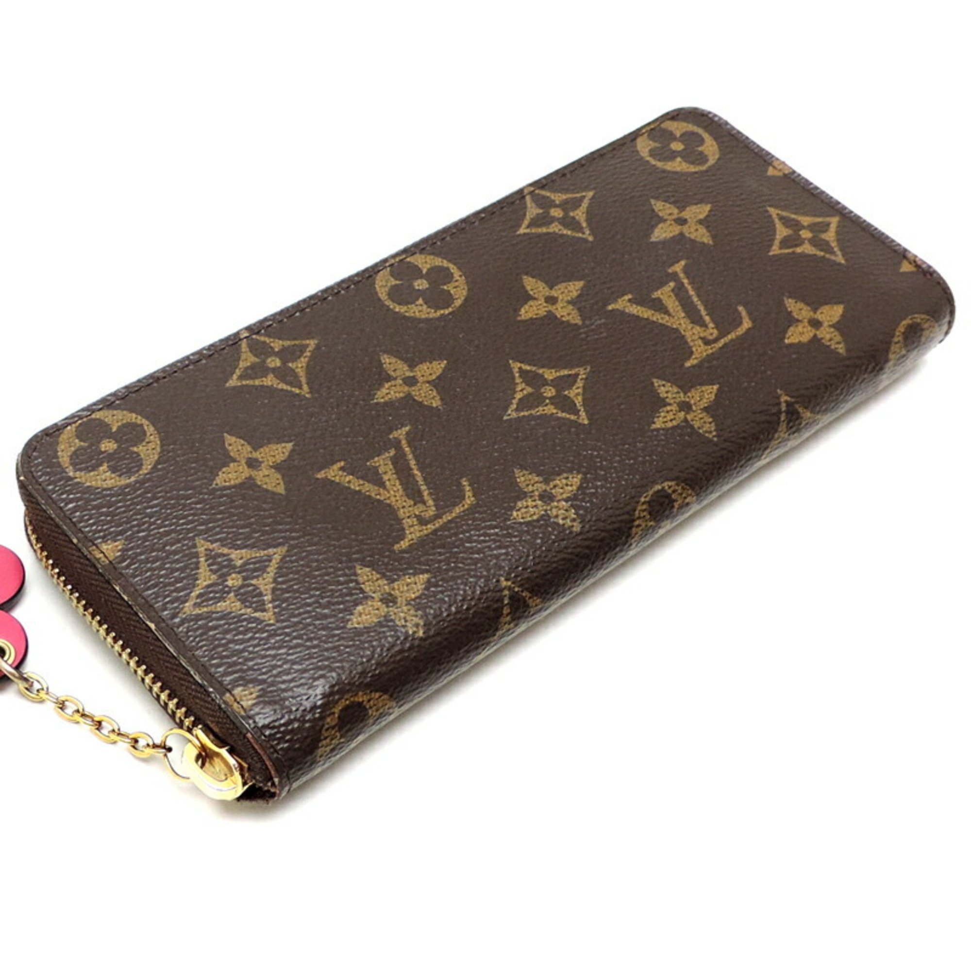 Louis Vuitton Portefeuille Clemence Flower Ladies Long Wallet M64201 Monogram Brown