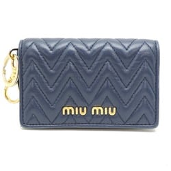 Miu Miu Miu Women's Card Case 5MC407 Leather Brietta (Blue)