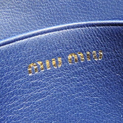 Miu Miu Miu Women's Card Case 5MC407 Leather Brietta (Blue)