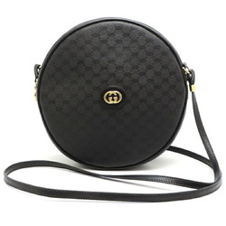 Gucci Round Women's Shoulder Bag 007.104 Coated Canvas Black