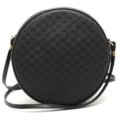 Gucci Round Women's Shoulder Bag 007.104 Coated Canvas Black