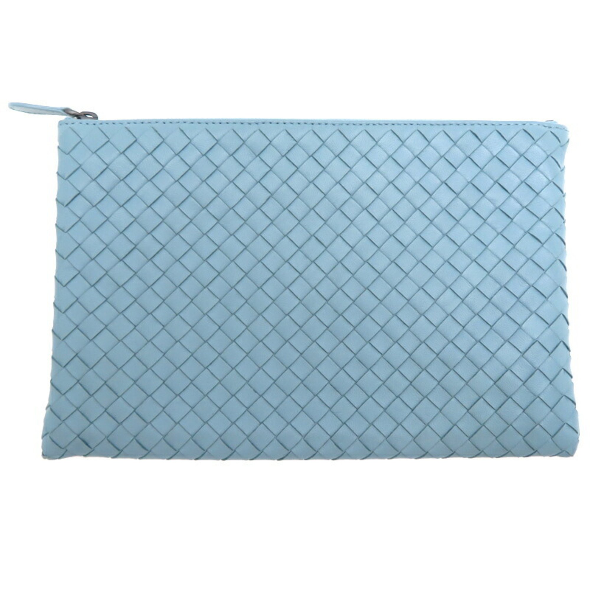 Bottega Veneta Clutch Pouch Women's and Men's B07733559V Calfskin Light Blue