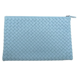 Bottega Veneta Clutch Pouch Women's and Men's B07733559V Calfskin Light Blue