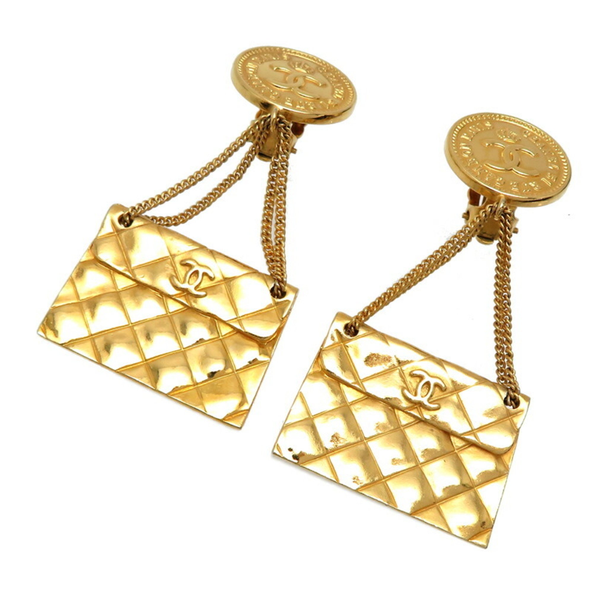 Chanel Matelasse Bag Motif Ladies Earrings GP