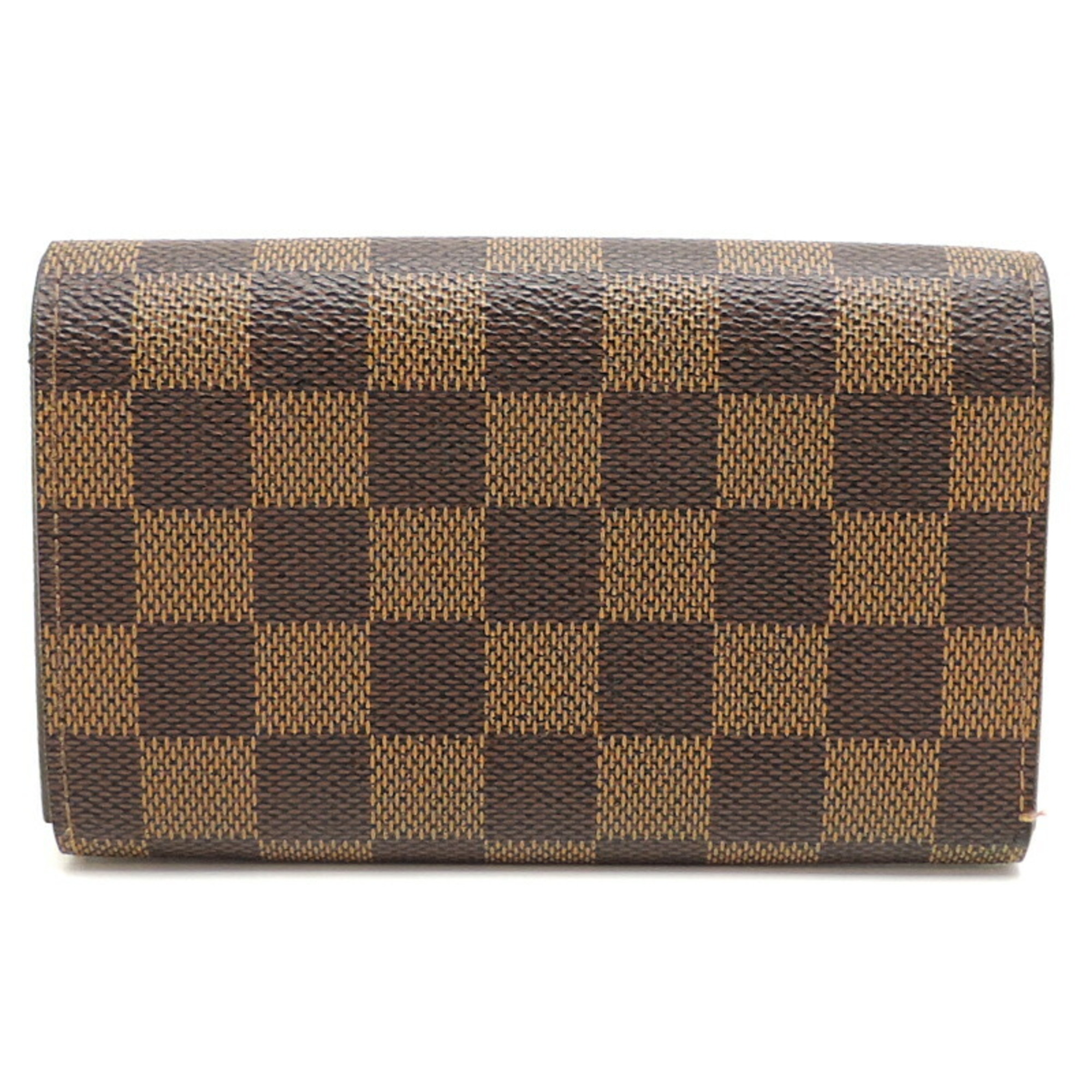 Louis Vuitton Portefeuille Tresor Women's and Men's Bi-fold Wallet N61736 Damier Ebene (Brown)