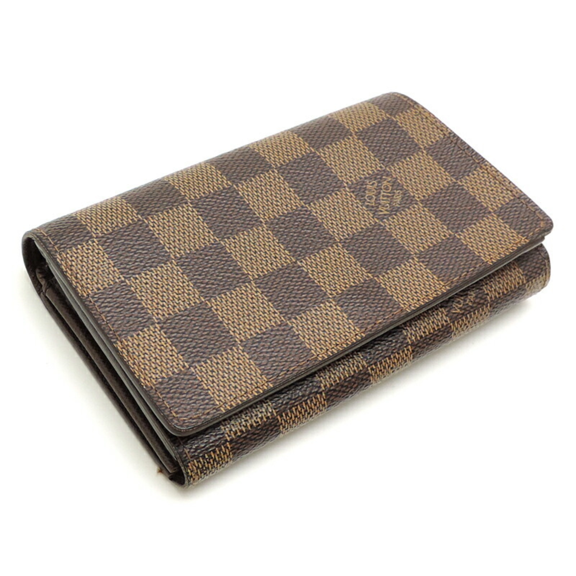 Louis Vuitton Portefeuille Tresor Women's and Men's Bi-fold Wallet N61736 Damier Ebene (Brown)