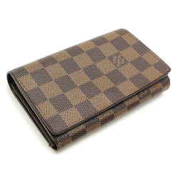 Louis Vuitton Portefeuille Tresor Women's and Men's Bi-fold Wallet N61736 Damier Ebene (Brown)