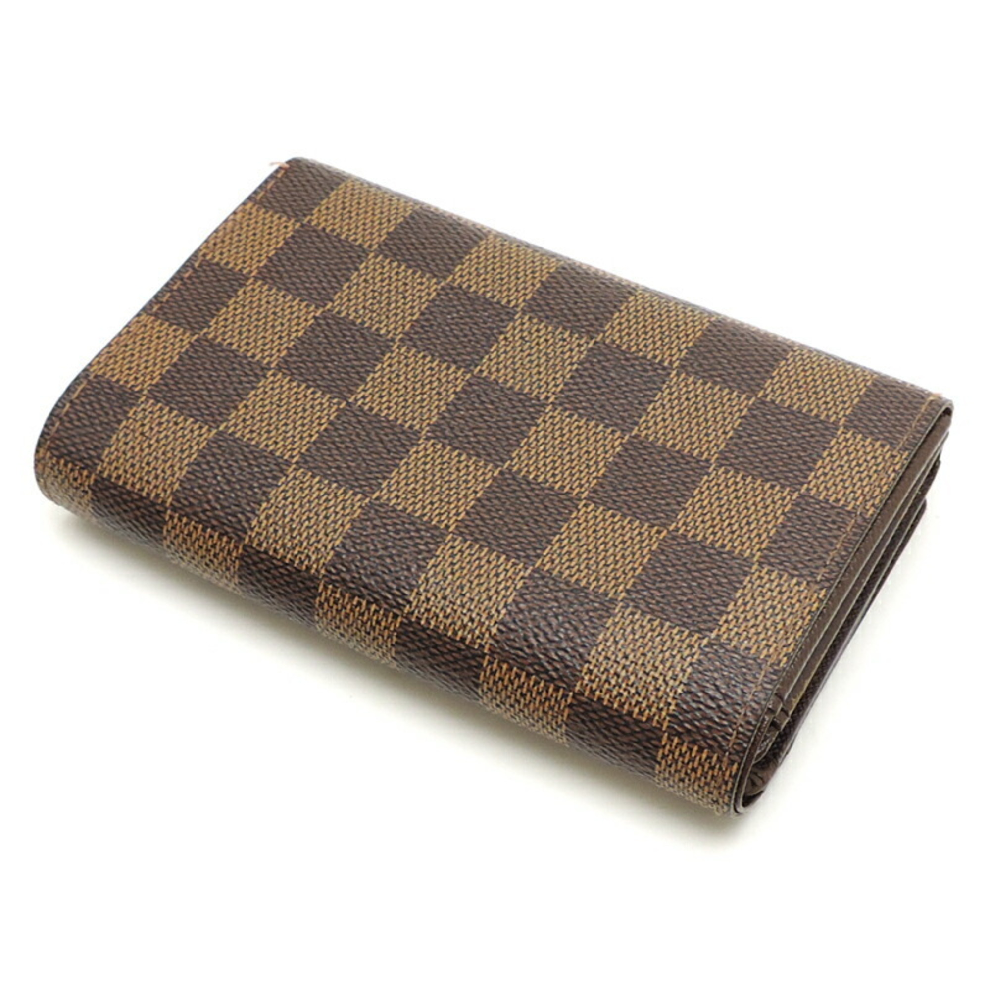 Louis Vuitton Portefeuille Tresor Women's and Men's Bi-fold Wallet N61736 Damier Ebene (Brown)