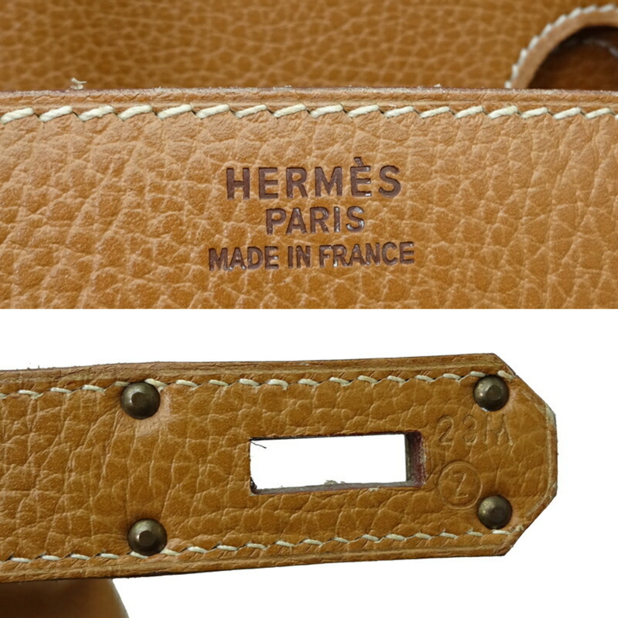 Hermes Haute Couture 45 ○Z stamped 1996 ladies handbag Ardennes Natural (camel brown)