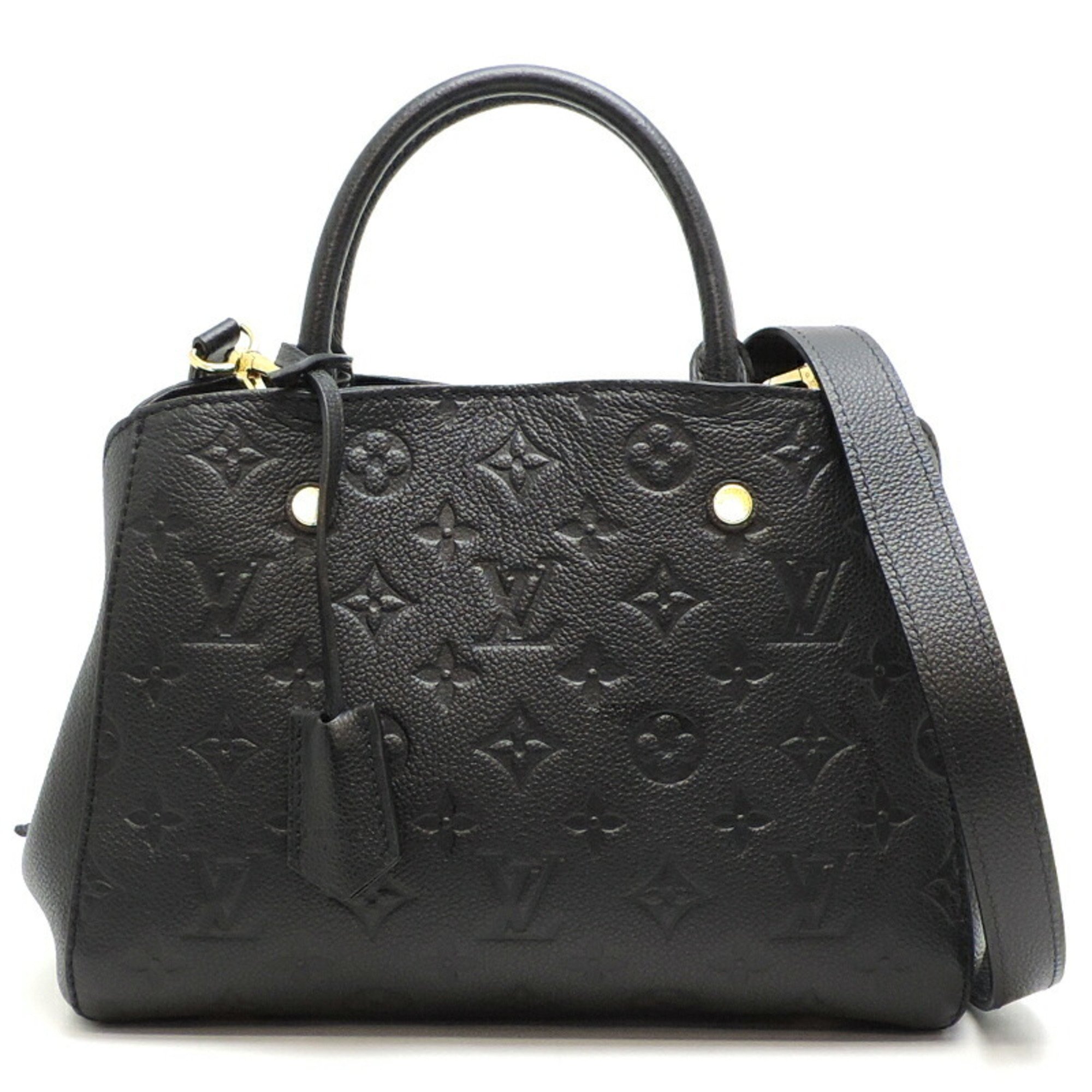 Louis Vuitton Montaigne BB Women's Handbag M41053 Monogram Empreinte Noir (Black)