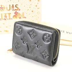 Louis Vuitton RFID Monogram Embossed Portefeuille Lou M81599 Noir Bi-fold Wallet Leather Women's