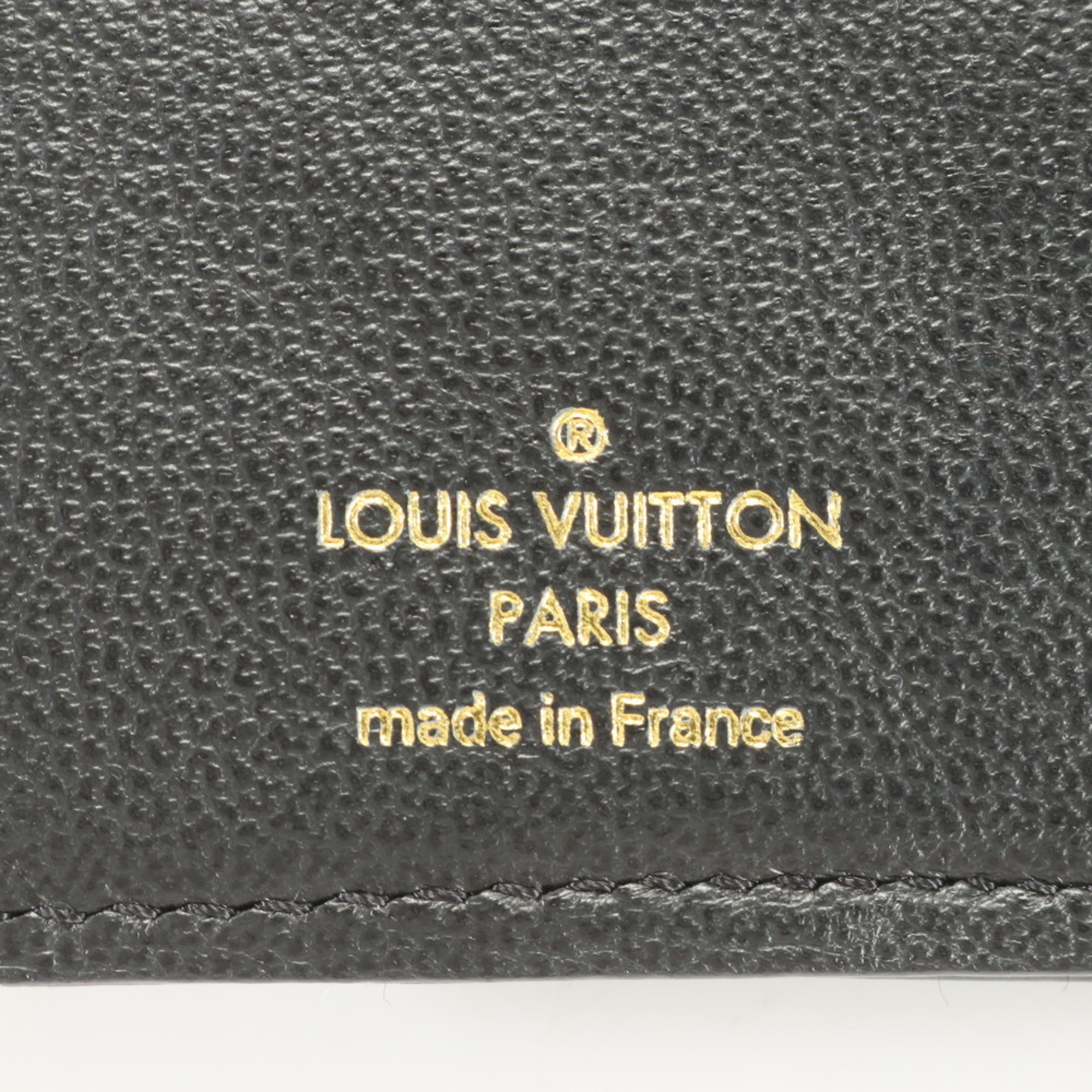 Louis Vuitton RFID Monogram Embossed Portefeuille Lou M81599 Noir Bi-fold Wallet Leather Women's