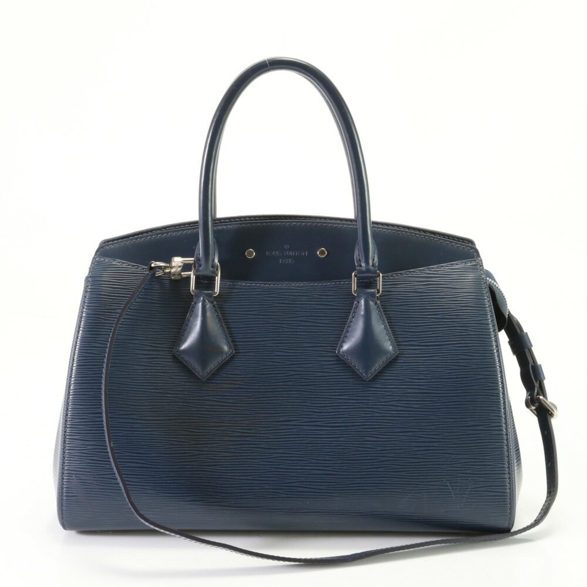 Louis Vuitton Epi Soufflot Indigo Blue M94375 Leather Shoulder Bag Handbag Women's