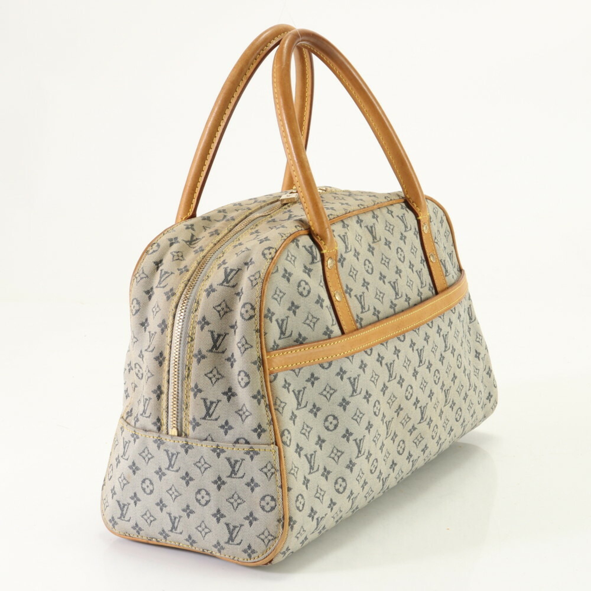 Louis Vuitton Monogram Marie Blue M92003 Leather Handbag Tote Women's