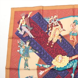 Hermes Carre 90 LES BALLETS RUSSES Russian Ballet Scarf 100% Silk Gold Stole Women's