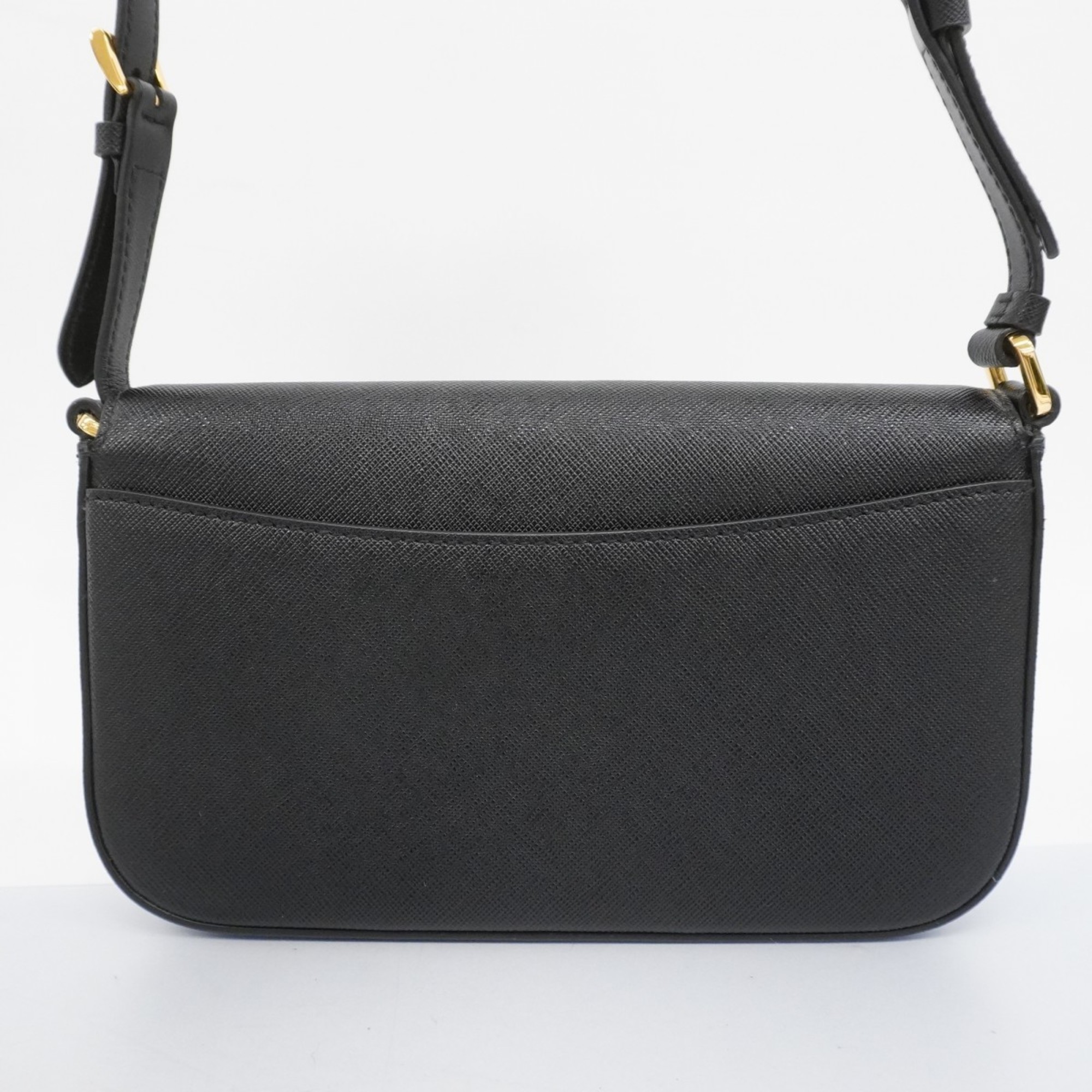 Prada Shoulder Bag Saffiano Leather Black Women's