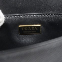 Prada Shoulder Bag Saffiano Leather Black Women's