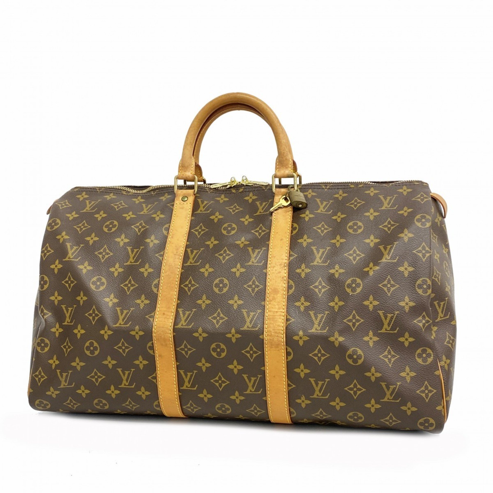 Louis Vuitton Boston Bag Monogram Keepall 50 M41426 Brown Men's Women's