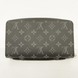 Louis Vuitton Long Wallet Monogram Eclipse Zippy XL M61698 Grey Black Men's