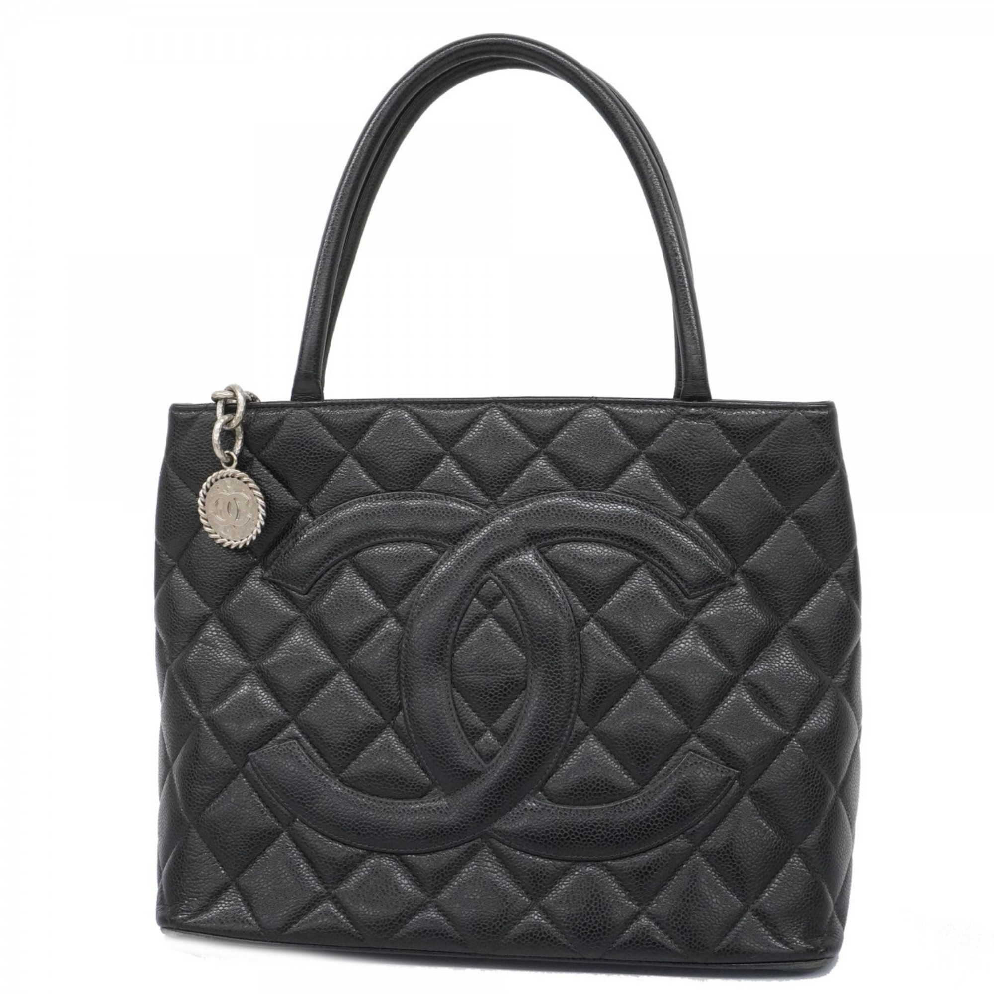 Chanel Tote Bag Reproduction Caviar Skin Black Women's